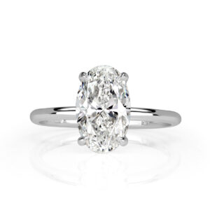 2.5 Carat Oval Diamond Ring | Brilliant White | 14K White Gold | Effortless Elegance