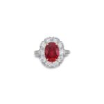 3.5 Carat Oval Statement | Ruby Red | SI | 14K White Gold | Modern Nobility | High Jewellery