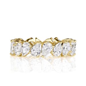 3.51 Carat Pear Band | Brilliant White | 18K Yellow Gold | Modern Nobility | Signature