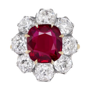 3 Carat Cushion Statement | Ruby Red | 14K White Gold | Modern Nobility | High Jewellery