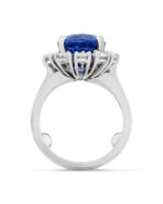 3 Carat Cushion Statement | Royal Blue Sapphire | 14K White Gold | Modern Nobility - Image 4