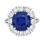 3 Carat Cushion Statement | Royal Blue Sapphire | 14K White Gold | Modern Nobility