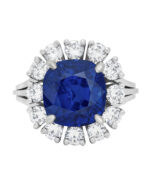 3 Carat Cushion Statement | Royal Blue Sapphire | 14K White Gold | Modern Nobility