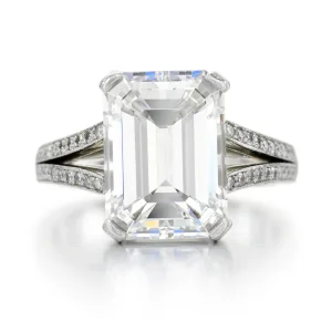 3 Carat Emerald-cut Statement / H color | SI | 14K White Gold