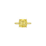 3 Carat Assher Cut Statement | Fancy Yellow | 14K White Gold | Sunlit Royal Radiance