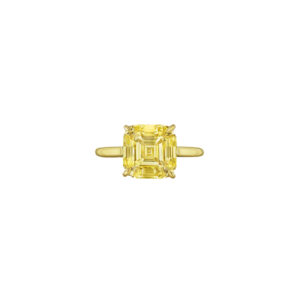 3 Carat Assher Cut Statement | Fancy Yellow | 14K White Gold | Sunlit Royal Radiance