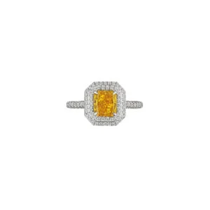 3 Carat Radiant Statement | Fancy Yellow | 14K White Gold | Sunlit Royal Radiance