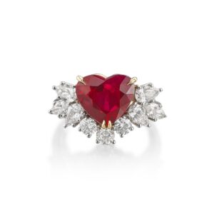 3 Carat Heart Shape Statement | Ruby Red | 14K White Gold | Quiet Power | High Jewellery