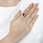 3 Carat Round Brilliant Statement | Ruby Red | 14K White Gold | Quiet Power | High Jewellery - Image 3