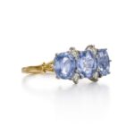 3 Carat Round Brilliant Statement | Royal Blue Sapphire | 14K White Gold - Image 2