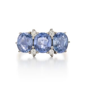 3 Carat Round Brilliant Statement | Royal Blue Sapphire | 14K White Gold