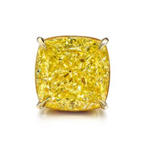30 Carat Cushion Statement | Fancy Yellow | 14K White Gold | Rare Fancy-Color Splendour