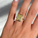 8.25 Carat Round Brilliant Statement | Fancy Yellow | 14K White Gold