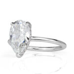 2.8 Carat Pear Diamond Ring | Brilliant White | 14K White Gold | Quiet Power | Signature
