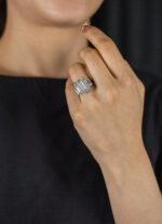 9.82 Carat Emerald Diamond Ring | 18K Gold | Radiant Elegance | Heirloom - Image 3