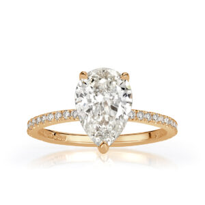 2.5 Carat Pear Diamond Ring | Brilliant White | 14K White Gold | A Classic Statement