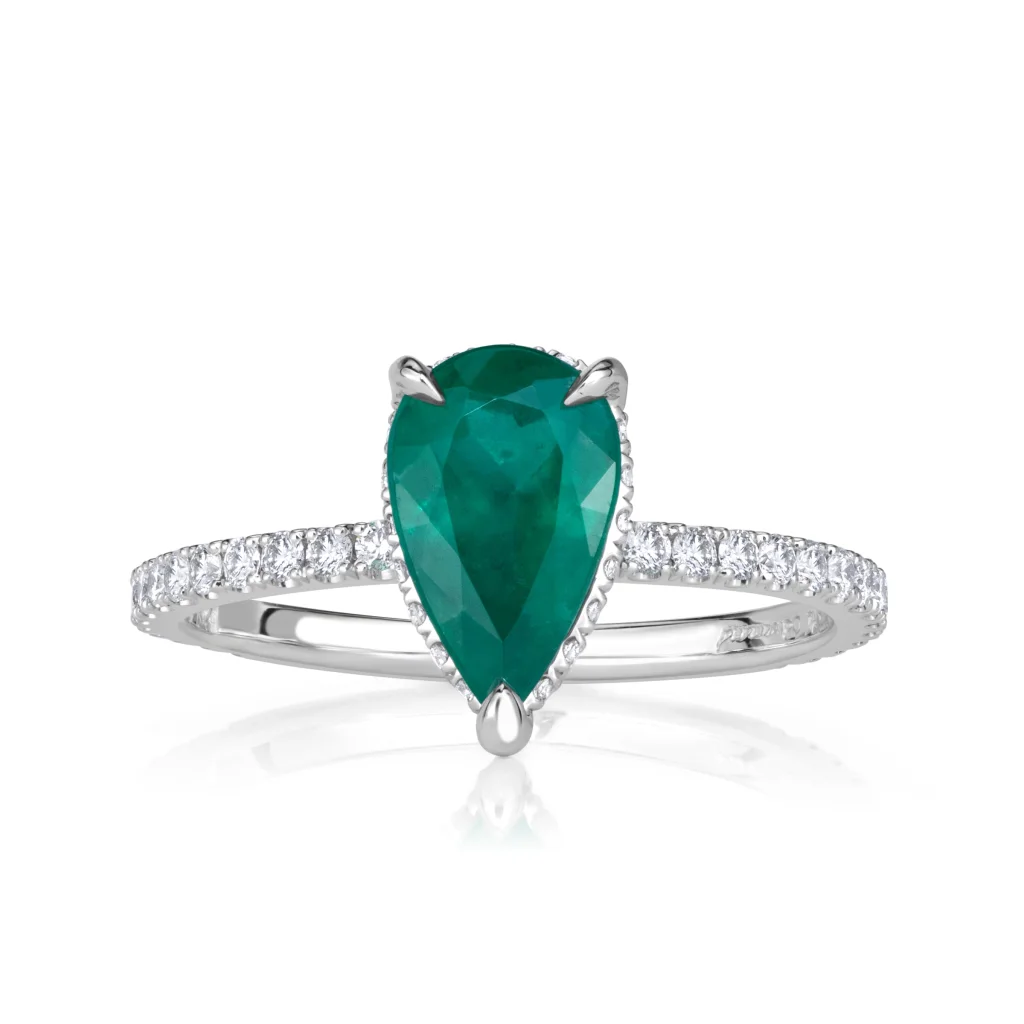 1.56 Carat Pear Diamond Ring | 14K White Gold | Refined Light