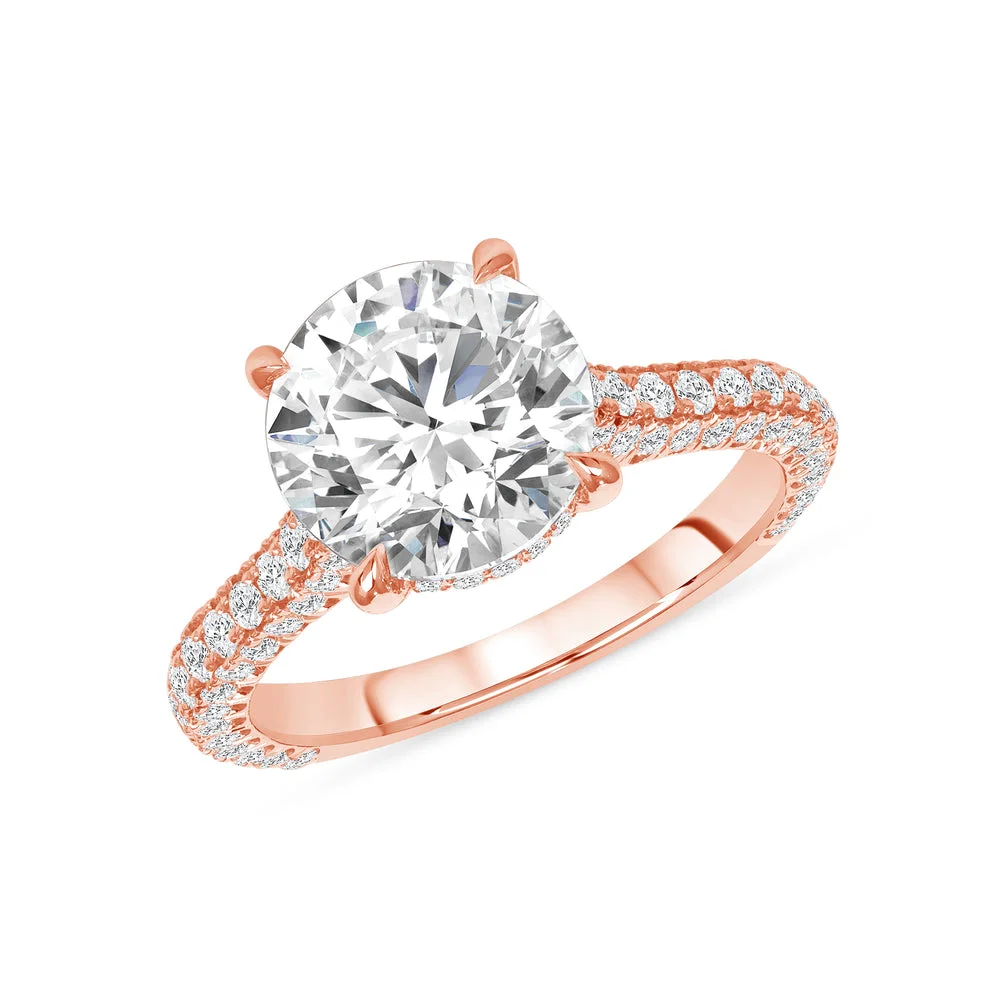2.5 Carat Round Brilliant Diamond Ring | Brilliant White | 14K Rose Gold | Modern Nobility