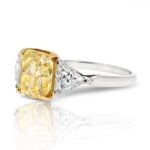 3.04 Carat Radiant Diamond Ring | Fancy Yellow | 14K White Gold | Rare Fancy-Color Splendour - Image 2