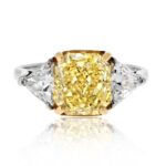 3.04 Carat Radiant Diamond Ring | Fancy Yellow | 14K White Gold | Rare Fancy-Color Splendour - Image 4