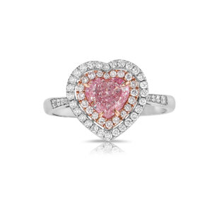 1.06 Carat Heart Shape Diamond Ring | Fancy Yellow | 14K White Gold