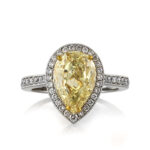3 Carat Pear Diamond Ring | Fancy Yellow | 14K White Gold | Colour-Collector’s Treasure
