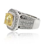 3 Carat Cushion Statement | Fancy Yellow | 14K White Gold | Rare Fancy-Color Splendour - Image 3