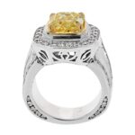 3 Carat Cushion Statement | Fancy Yellow | 14K White Gold | Rare Fancy-Color Splendour - Image 4