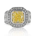 3 Carat Cushion Statement | Fancy Yellow | 14K White Gold | Rare Fancy-Color Splendour