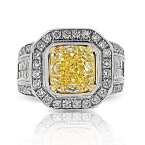 3 Carat Cushion Statement | Fancy Yellow | 14K White Gold | Rare Fancy-Color Splendour
