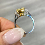 3 Carat Cushion Diamond Ring | Fancy Yellow | 14K White Gold | A Crown-Worthy Fancy Rarity - Image 2