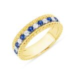 Round Brilliant Statement | Royal Blue Sapphire | 18K Yellow Gold | Graceful Brilliance - Image 4