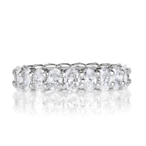 3 Carat Oval Band | Brilliant White | 18K White Gold | Effortless Elegance | Collector-Grade