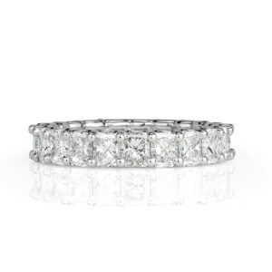 4.14 Carat Radiant Band | Brilliant White | 18K White Gold | Effortless Elegance