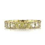 4.7 Carat Radiant Band | Fancy Yellow | 14K White Gold | Sunlit Royal Radiance | Heirloom