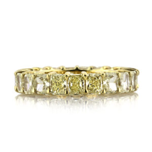 4.7 Carat Radiant Band | Fancy Yellow | 14K White Gold | Sunlit Royal Radiance | Heirloom