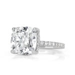 4 Carat Cushion Statement | Brilliant White | 14K White Gold | A Classic Statement - Image 2