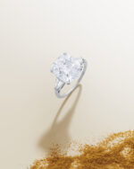 4 Carat Cushion Statement | Brilliant White / D color | VVS | 14K White Gold