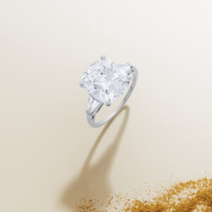 4 Carat Cushion Statement | Brilliant White / D color | VVS | 14K White Gold