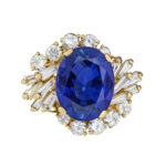 4 Carat Cushion Statement | Royal Blue Sapphire | 14K White Gold | Effortless Elegance