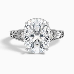 4 Carat Cushion Statement | Type IIa | Brilliant White / D color | FL/IF | 14K White Gold