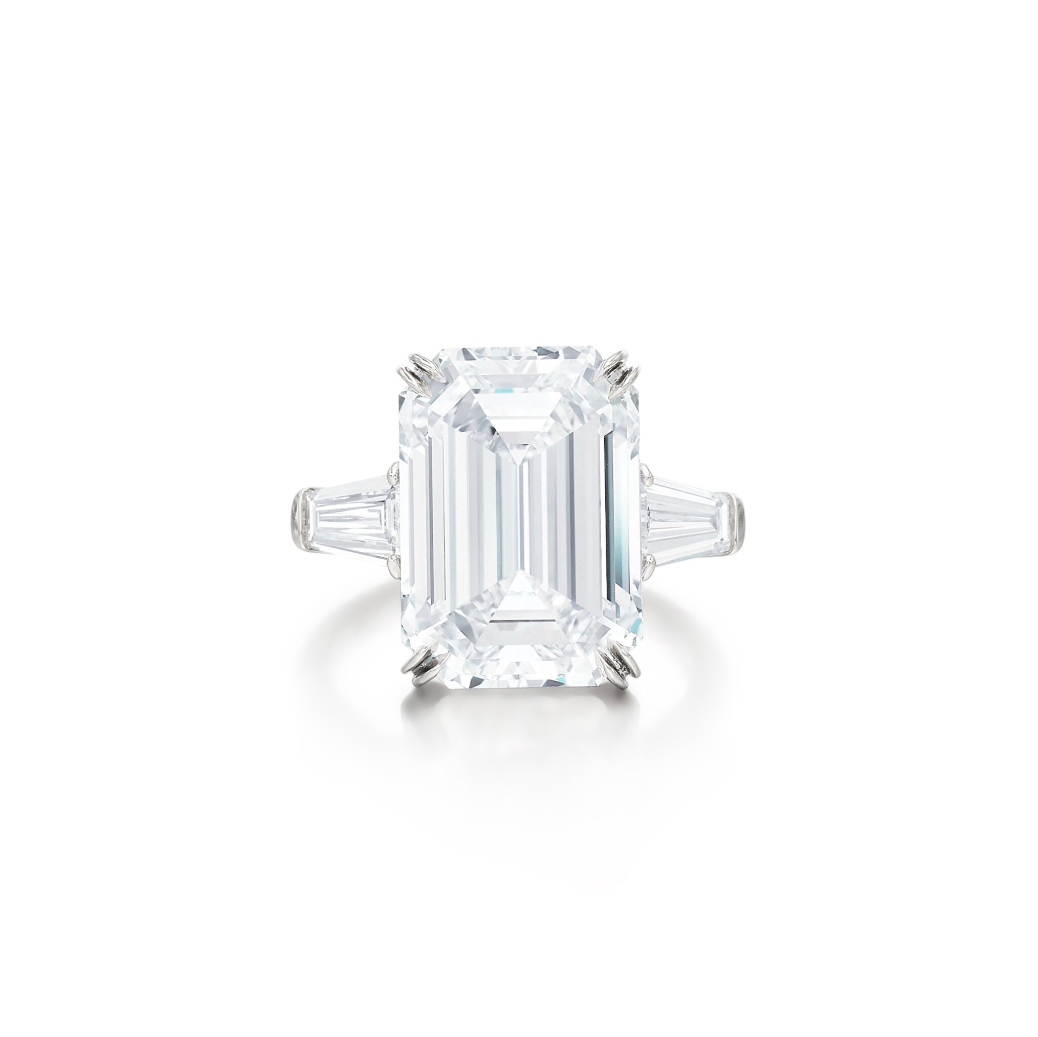 4-carat-emerald-cut-e-vvs-145000-front-view-primary.jpg 4 Carat Emerald-cut Statement | VVS | 14K White Gold | Crystal-Clear Grandeur - Image 1