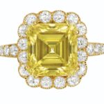 4 Carat Assher Cut Statement | Fancy Yellow | 14K White Gold | Colour-Collector’s Treasure