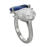 4 Carat Pear Statement | Royal Blue Sapphire | 14K White Gold | Quiet Power | High Jewellery - Image 3