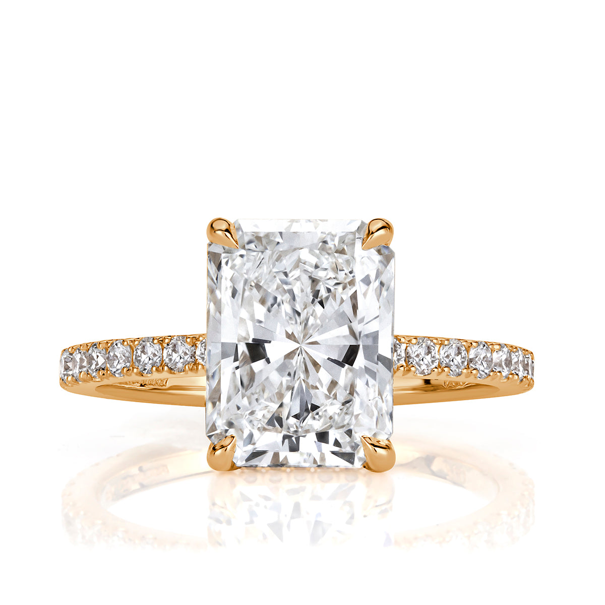 4-carat-radiant-135-000-front-view-primary.jpg 4 Carat Radiant Statement | Brilliant White | 14K White Gold | Effortless Elegance - Image 1