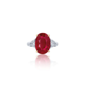 4 Carat Round Brilliant Statement | Ruby Red | 14K White Gold | Modern Nobility | Signature