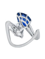 4 Carat Round Brilliant Statement | Royal Blue Sapphire | 14K White Gold | Everyday Royalty - Image 3