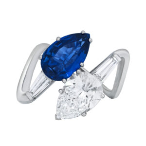 4 Carat Round Brilliant Statement | Royal Blue Sapphire | 14K White Gold | Everyday Royalty