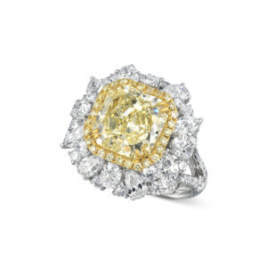 4 Carat Round Brilliant Statement | Fancy Yellow | 14K White Gold