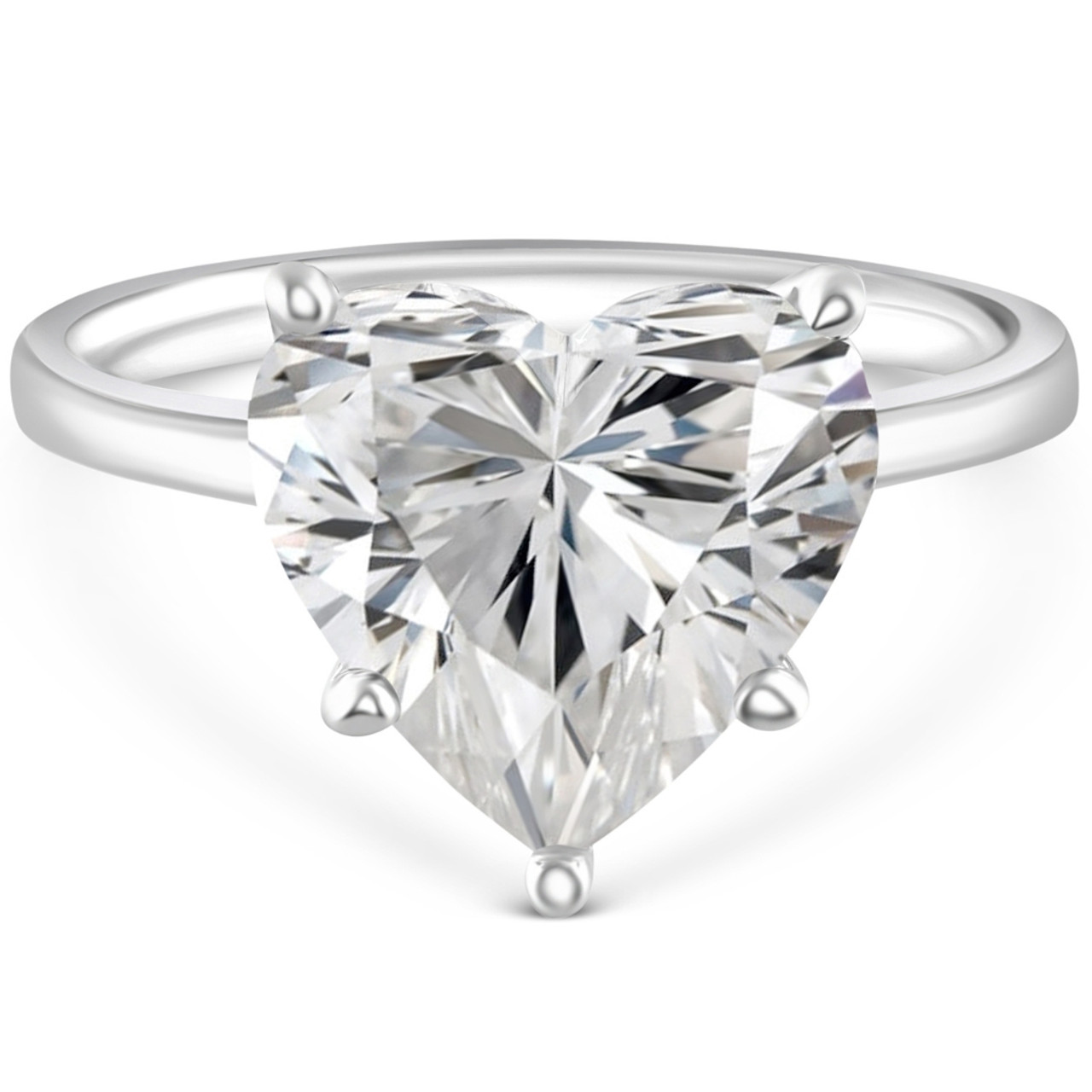 4-carats-heart-cut-ring-d-vs-145-000-front-view-primary.jpg 4 Carat Heart Shape Statement | Brilliant White / D color | VS | 14K White Gold - Image 1